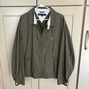 Tommy Hilfiger Zip-Up Jacket Adult XL Authentic Vintage Green Canvas Twill Coat